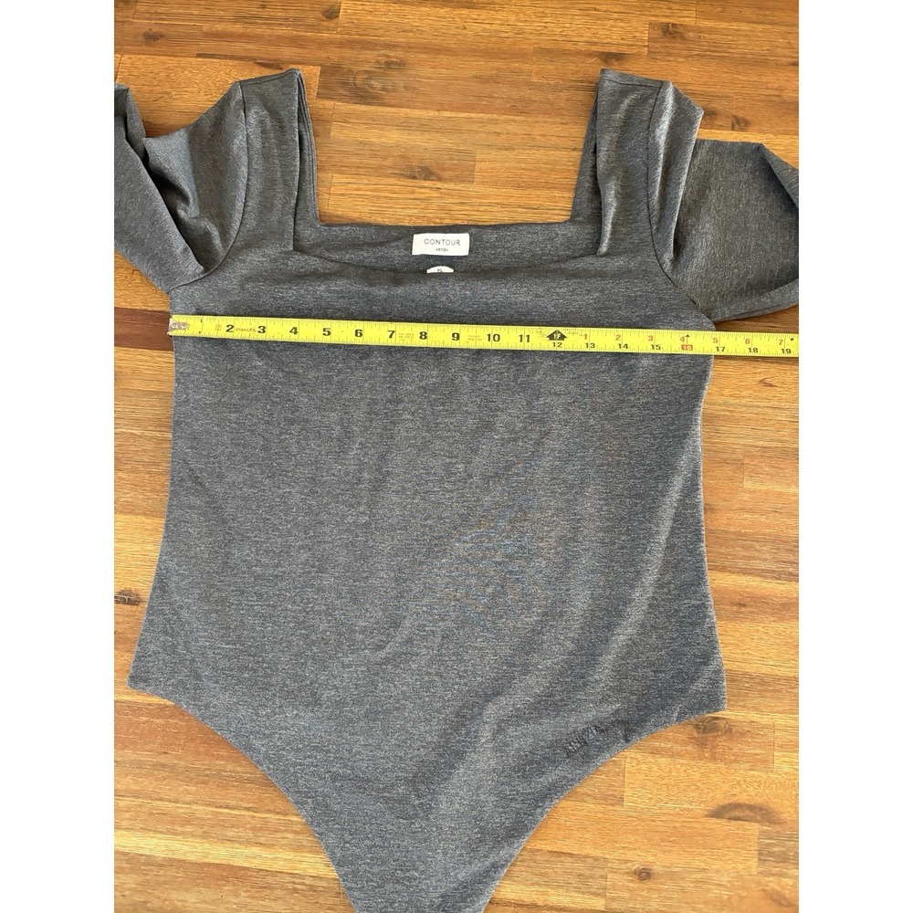 Aritzia Contour Bodysuit Womens Size XL Dark Gray Long Sleeve Square Neck Unworn - Picture 7 of 14